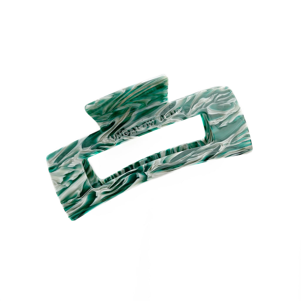 Green Waves Claw Clip